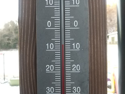 今朝の気温　-7℃