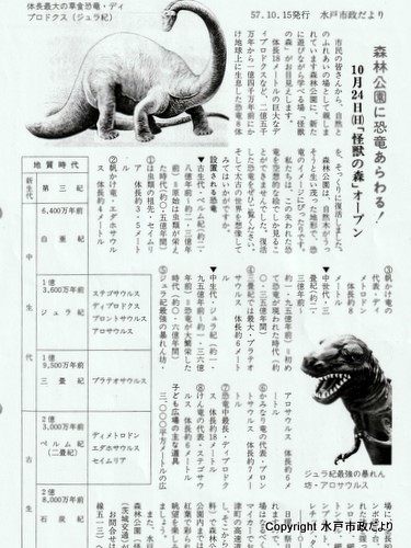 水戸市森林公園　恐竜の森　オープン時の広報記事