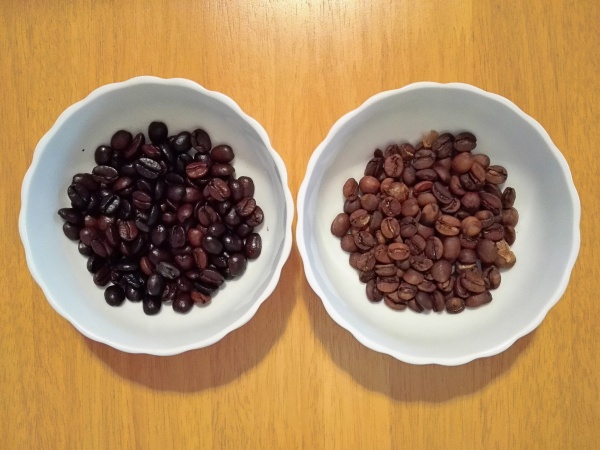 追加焙煎したコーヒー豆