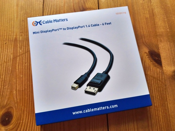 Cable Matters製 Mini Displayport to Displaypot 1.4 ケーブル 1.8m
